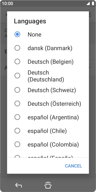 Press the required language.
