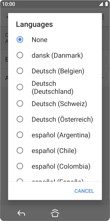 Press the required language.