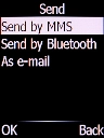 Select Send by MMS and press the Left selection key.