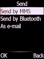 Select Send by MMS and press the Left selection key.