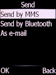 Select Send by MMS and press the Left selection key.