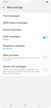 Press Text messages.