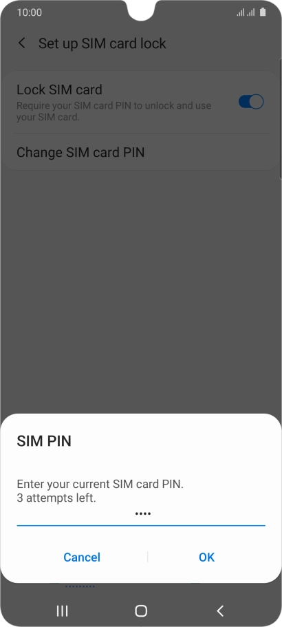 Key in your current PIN and press OK.