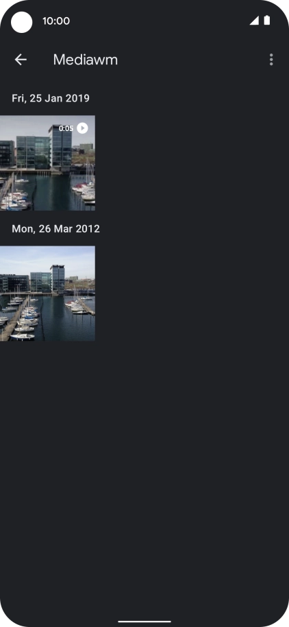 Press the required picture or video clip.