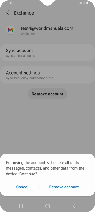 Press Remove account.