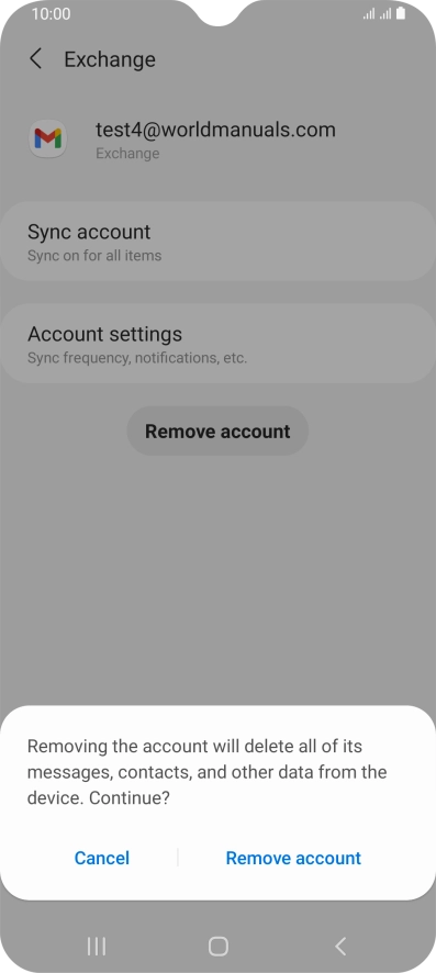 Press Remove account.