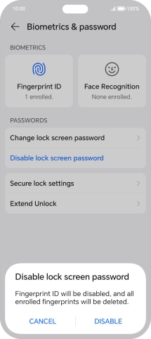 Press DISABLE.