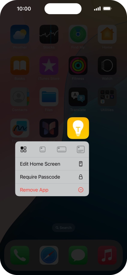 Press Remove App.