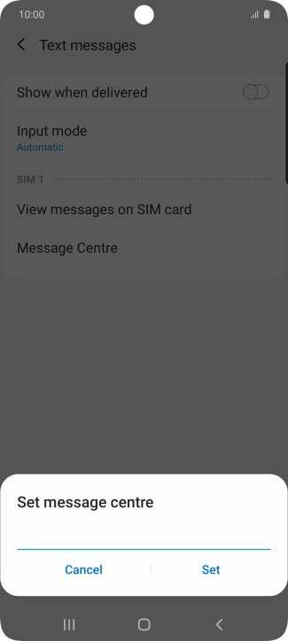 Key in +447785016005 and press Set.