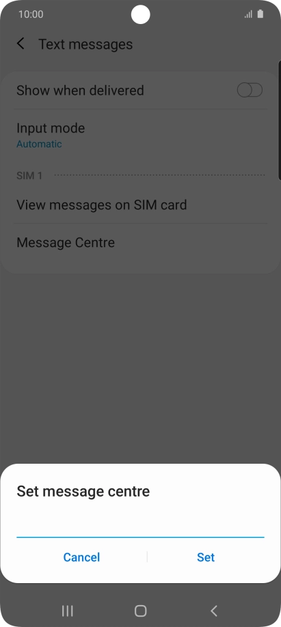 Key in +447785016005 and press Set.