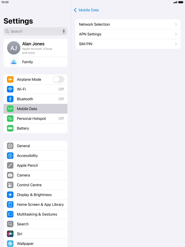 Press APN Settings.