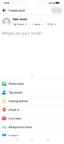 Press the text input field.