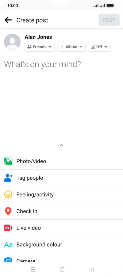 Press the text input field.