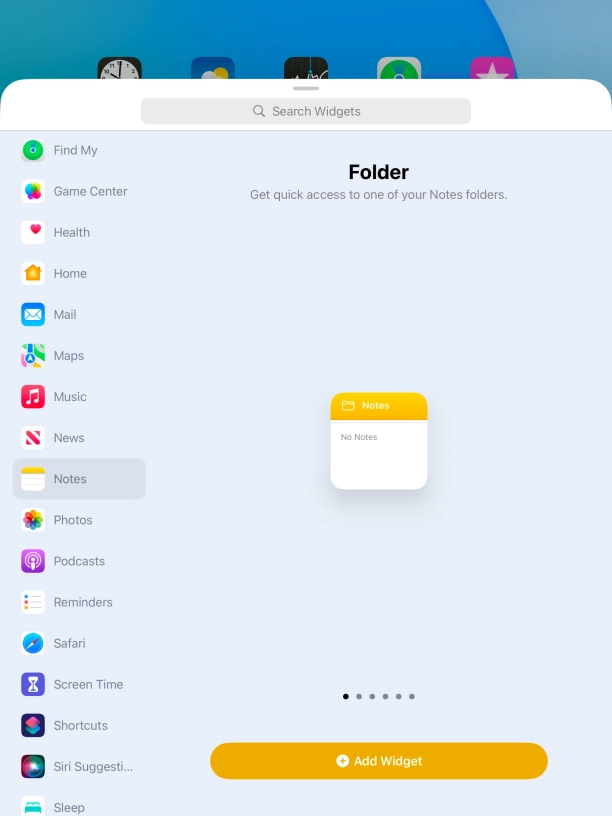 Press Add Widget.