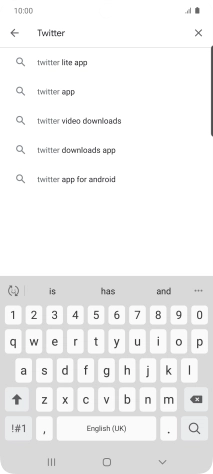 Key in Twitter and press the search icon.
