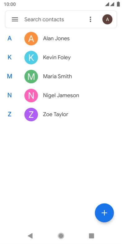 Press the new contact icon.