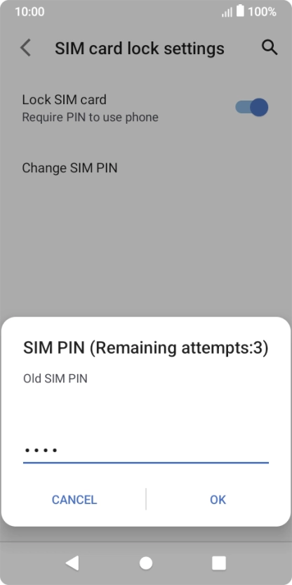 Key in your current PIN and press OK.