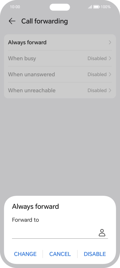 Press DISABLE.