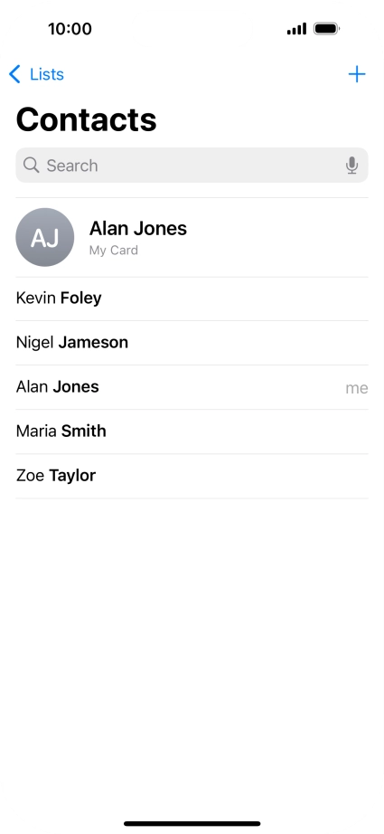 Press the new contact icon.