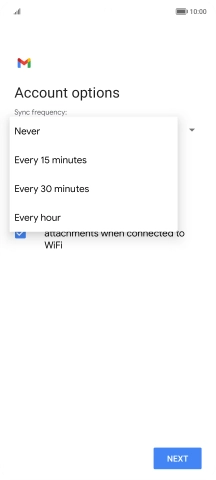 Press the required setting.