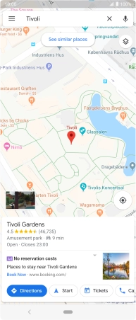 Press the destination at the bottom of the screen.