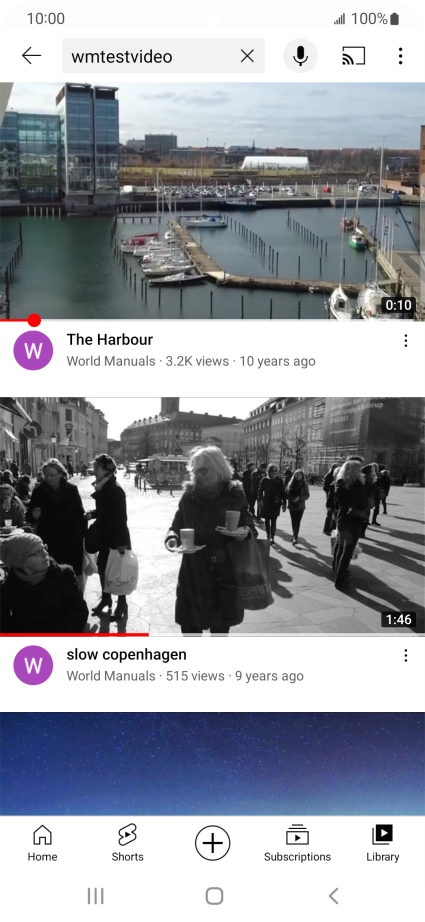 Press the required video clip.