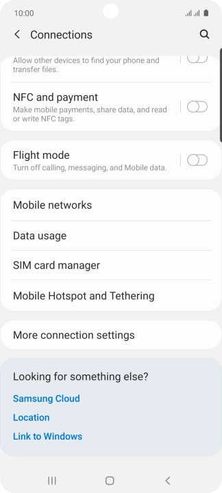 Press Mobile Hotspot and Tethering.