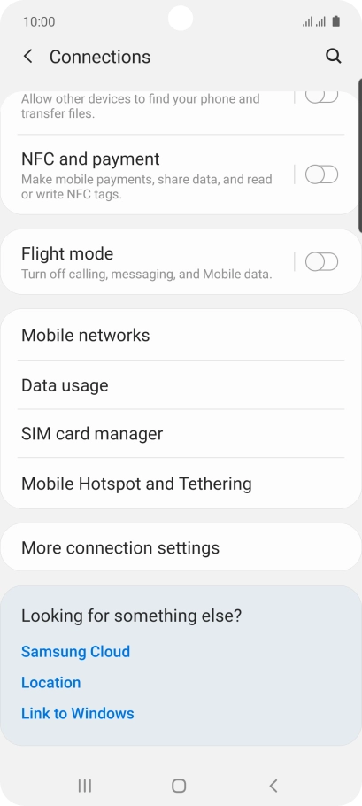 Press Mobile Hotspot and Tethering.