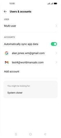 Press the required email account.