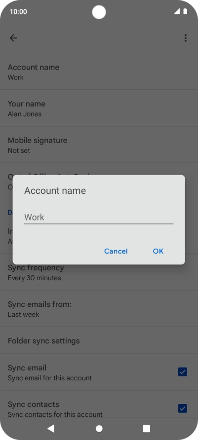 Key in the required account name and press OK.