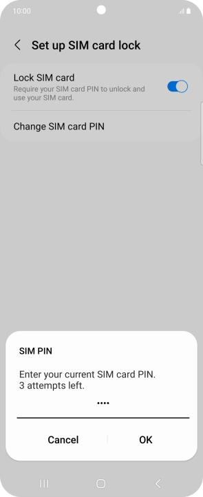 Key in your current PIN and press OK.