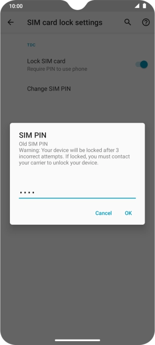 Key in your current PIN and press OK.