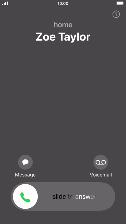 Press and drag the accept call icon right.