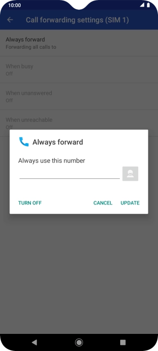 Press TURN OFF.