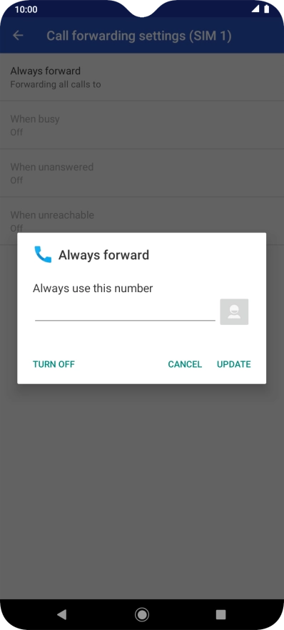 Press TURN OFF.