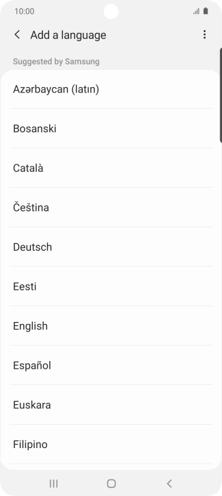 Press the required language.