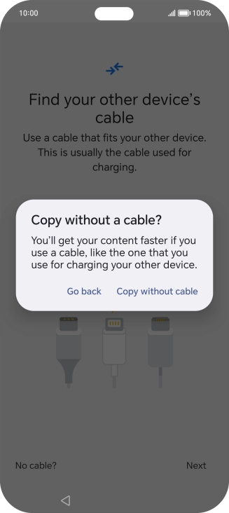 Press Copy without cable.