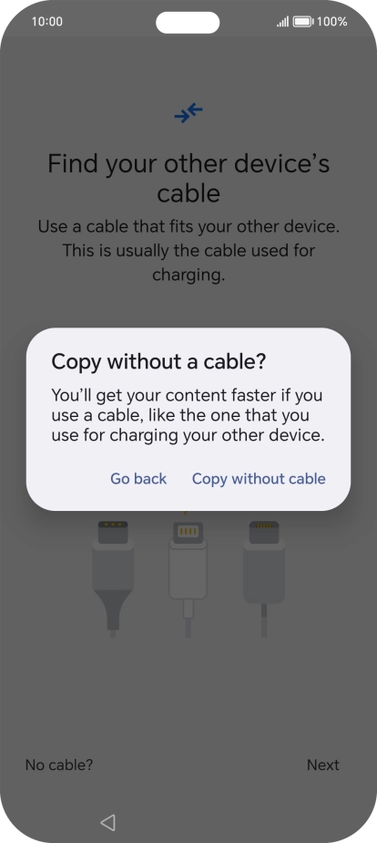 Press Copy without cable.