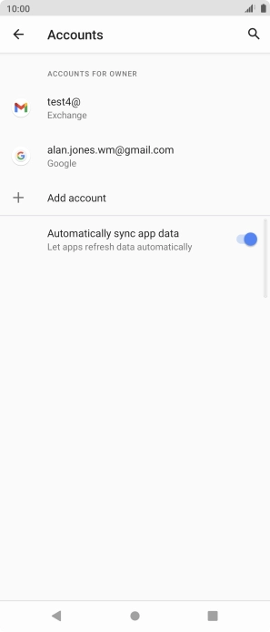 Press the required email account.