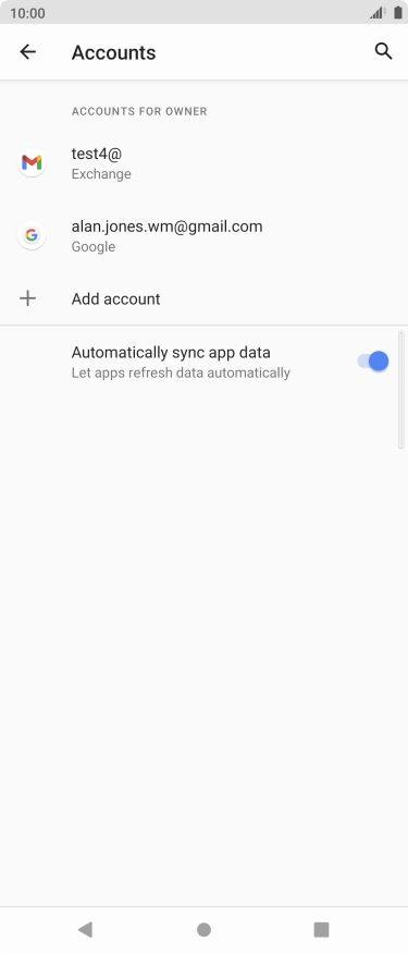 Press the required email account.