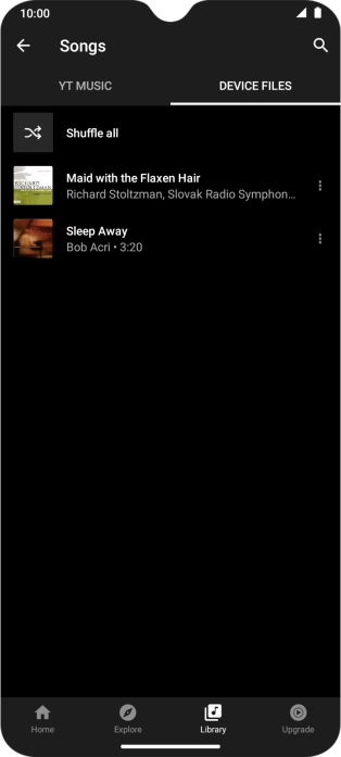 Press the required audio file.