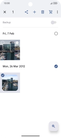 Press the required pictures or videos to add them.