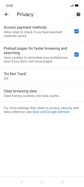 Press Clear browsing data.