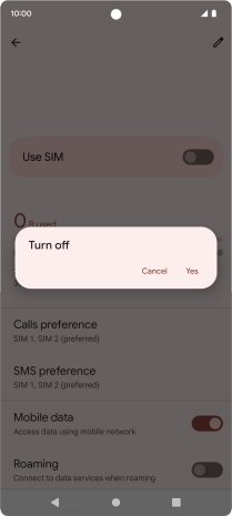 If you turn off use of the price plan, press Yes.