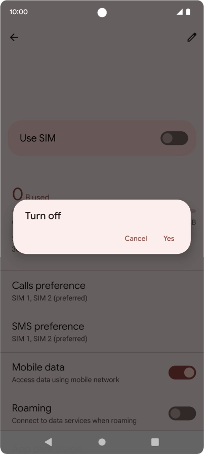 If you turn off use of the price plan, press Yes.