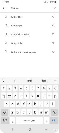 Key in Twitter and press the search icon.