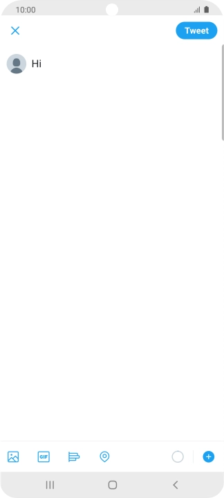 Write the required text and press Tweet.
