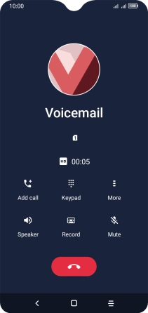 Press the end call icon.
