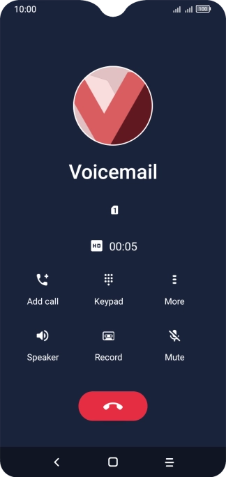 Press the end call icon.