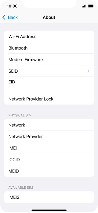 The Network Provider Lock status is displayed next to Network Provider Lock.